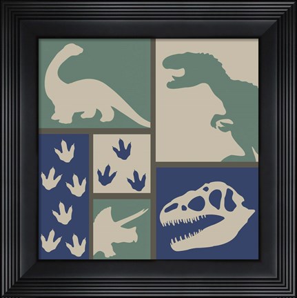 Framed Dino Collage Print