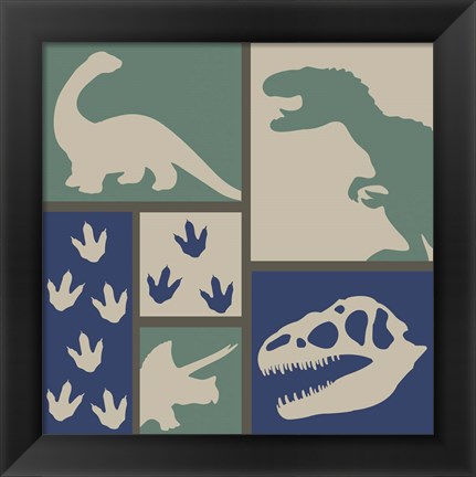 Framed Dino Collage Print