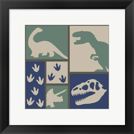 Framed Dino Collage Print