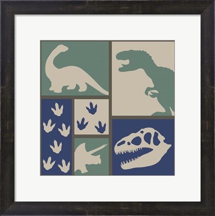 Framed Dino Collage Print