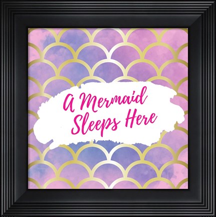 Framed Mermaid Sleeps Here Print