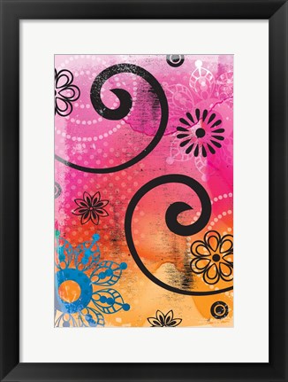 Framed Warm Colors Florals Print