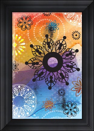 Framed Warm Colors Florals III Print