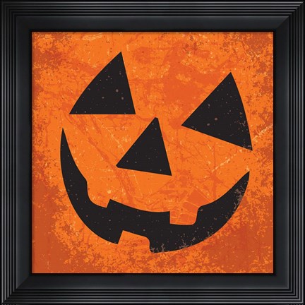Framed Pumpkin Face Print