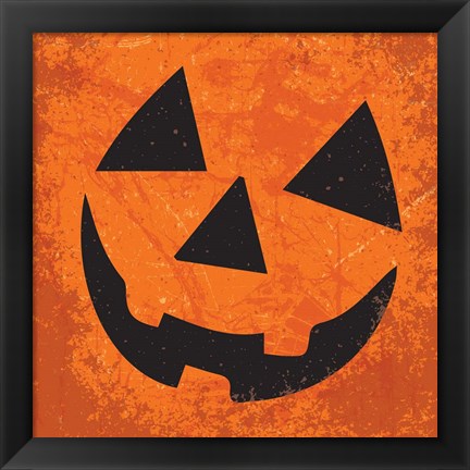 Framed Pumpkin Face Print