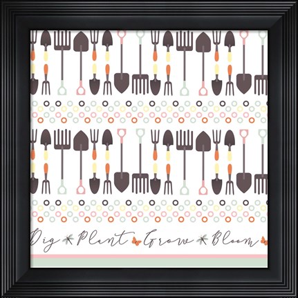 Framed Garden Goddess Tool Pattern Print