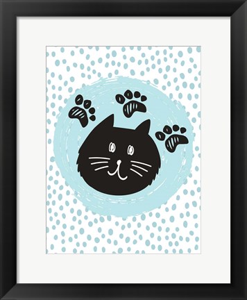 Framed Geometric Cat Print