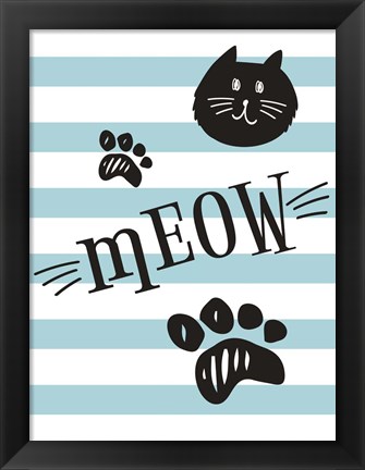 Framed Geometric Cat Meow Print