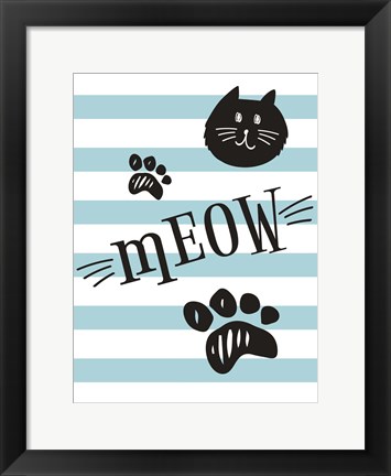 Framed Geometric Cat Meow Print