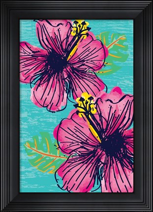 Framed Tropical Floral Print