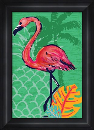 Framed Tropical Flamingo Print