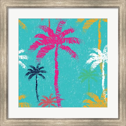 Framed Tropical Palm Tree Pattern Print