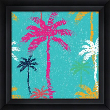 Framed Tropical Palm Tree Pattern Print
