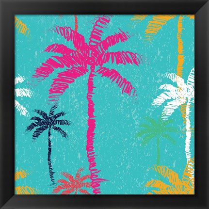 Framed Tropical Palm Tree Pattern Print