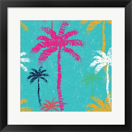 Framed Tropical Palm Tree Pattern Print