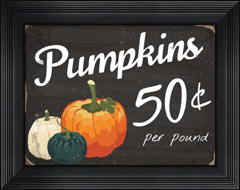Framed Pumpkins 50 Cents Print