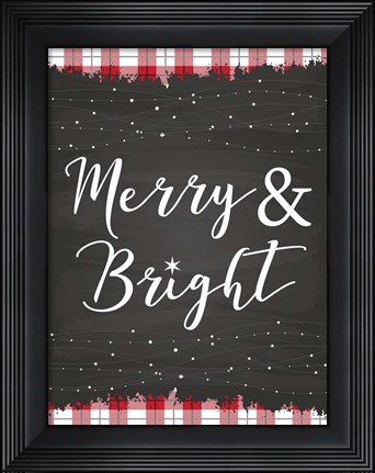 Framed Merry &amp; Bright Print
