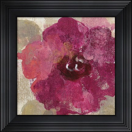 Framed Elegant Fresco Floral Gold Flower III Print
