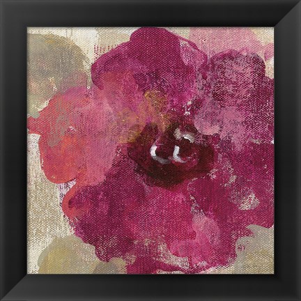 Framed Elegant Fresco Floral Gold Flower III Print