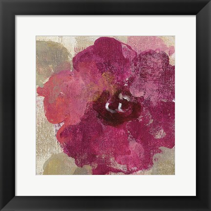 Framed Elegant Fresco Floral Gold Flower III Print