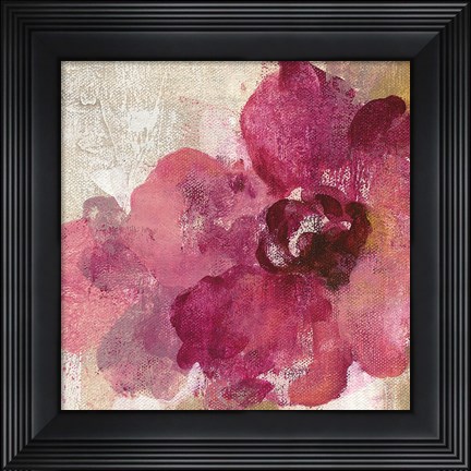 Framed Elegant Fresco Floral Gold Flower I Print
