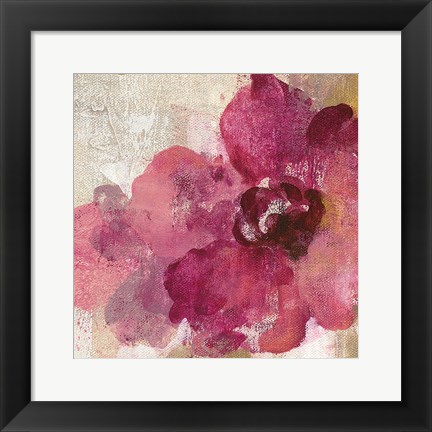 Framed Elegant Fresco Floral Gold Flower I Print