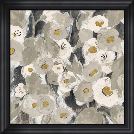 Framed Velvety Florals Neutral II Print