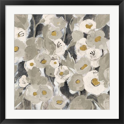 Framed Velvety Florals Neutral II Print