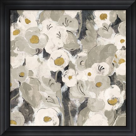 Framed Velvety Florals Neutral III Print
