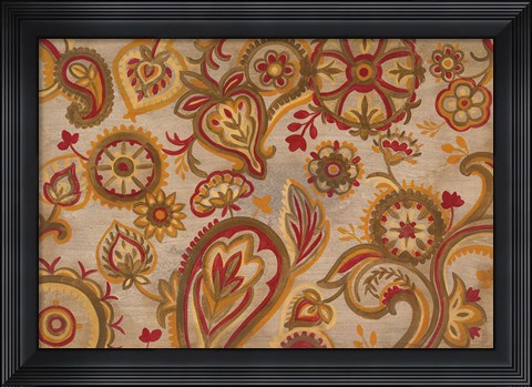 Framed Linen Paisley Print