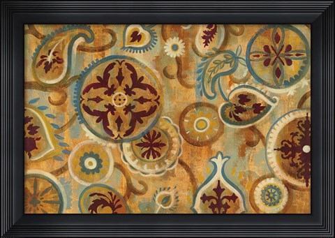 Framed Burnt Paisley and Mandalas Print