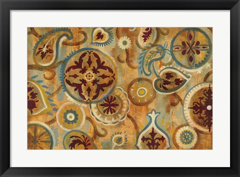 Framed Burnt Paisley and Mandalas Print