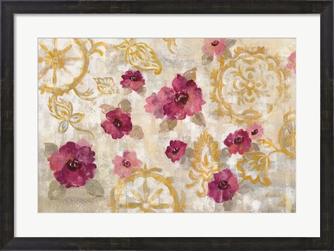 Framed Elegant Fresco Floral Print