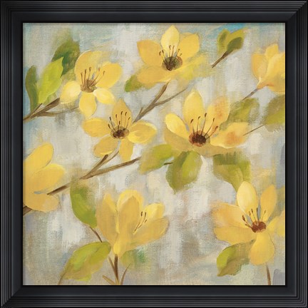 Framed Golden Bloom II Neutral Print