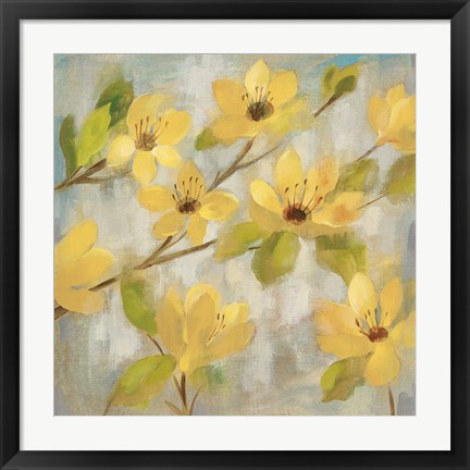 Framed Golden Bloom II Neutral Print