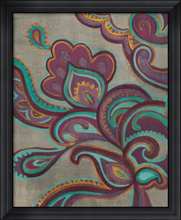 Framed Bohemian Paisley I Aubergine Print