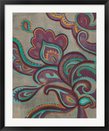 Framed Bohemian Paisley I Aubergine Print