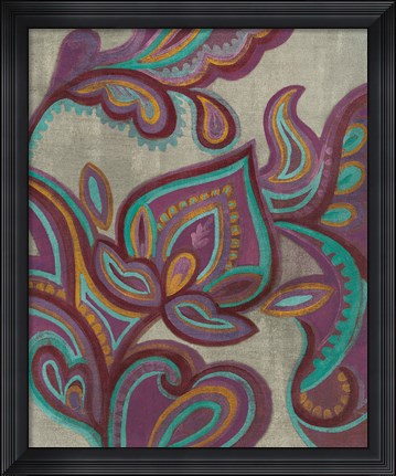 Framed Bohemian Paisley II Aubergine Print