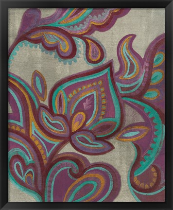 Framed Bohemian Paisley II Aubergine Print