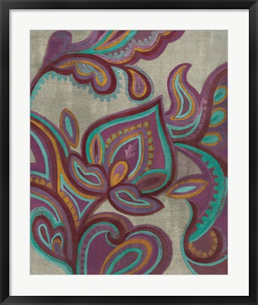 Framed Bohemian Paisley II Aubergine Print