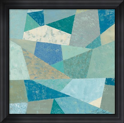 Framed Teal Geo Metric Print