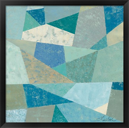 Framed Teal Geo Metric Print
