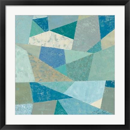 Framed Teal Geo Metric Print