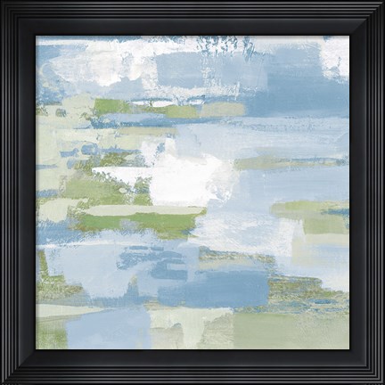 Framed Urban Walkway III Blue and Green Print