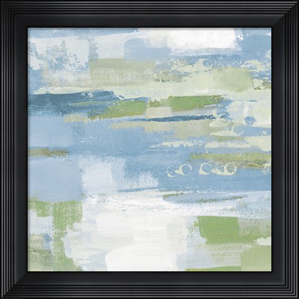 Framed Urban Walkway II Blue and Green Print
