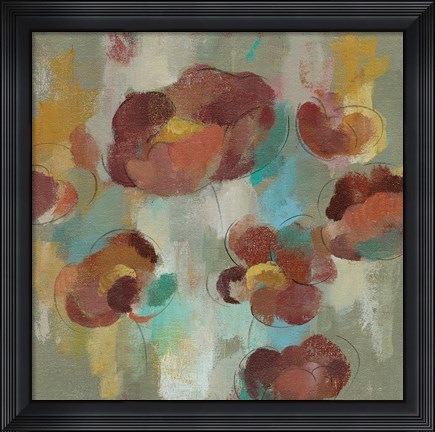 Framed Marsala Blooms III Print