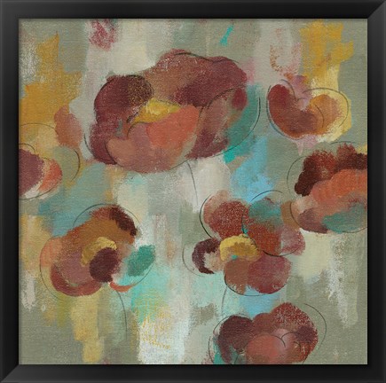 Framed Marsala Blooms III Print