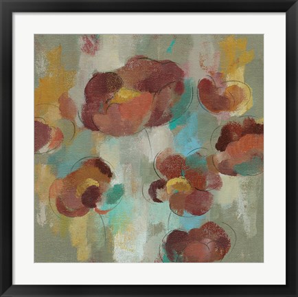 Framed Marsala Blooms III Print