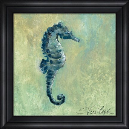 Framed Indigo Sea Life I Dark Print