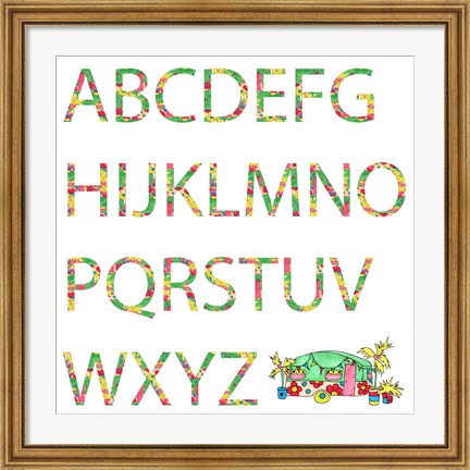 Framed Camper Alphabet Print